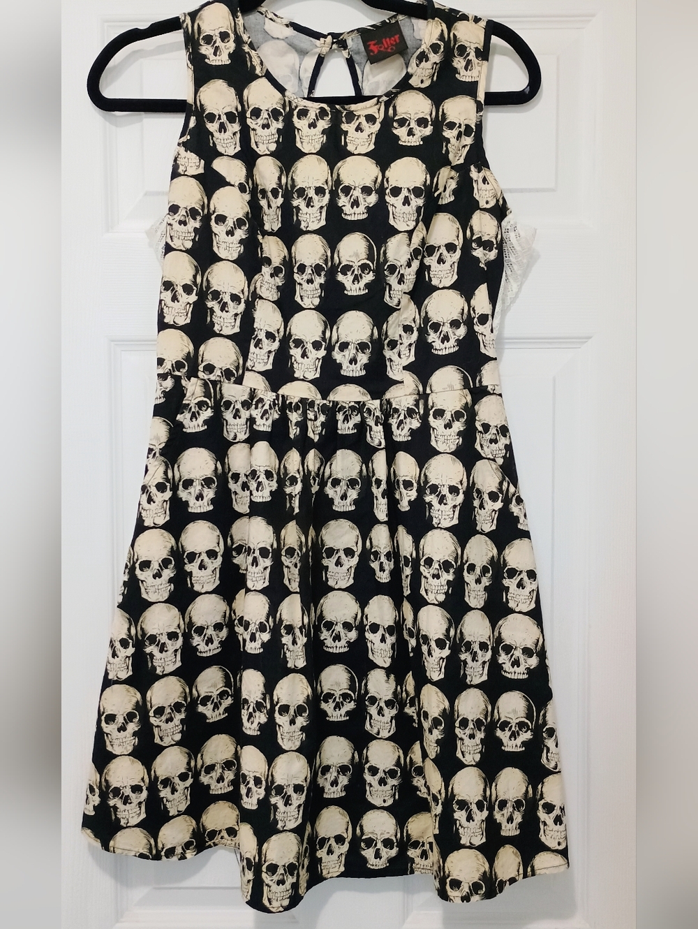 Folter Black Skull Print Dress Size Small